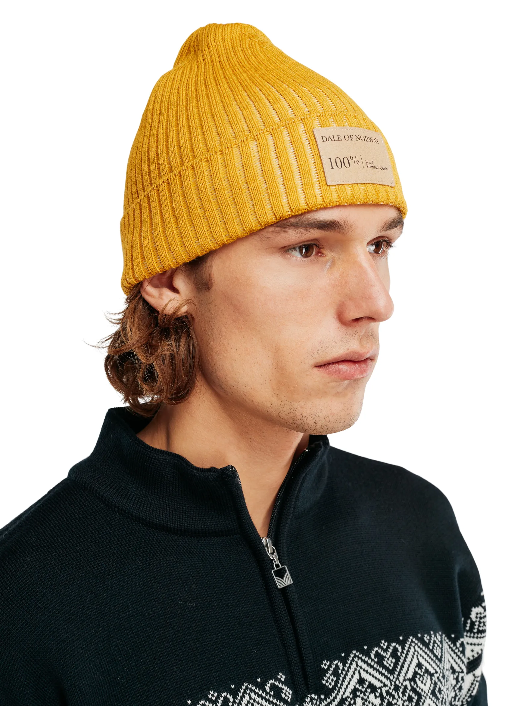 Dale of Norway Hats^Alvoy Hat - Norwegian Wool Mustard Offwhite