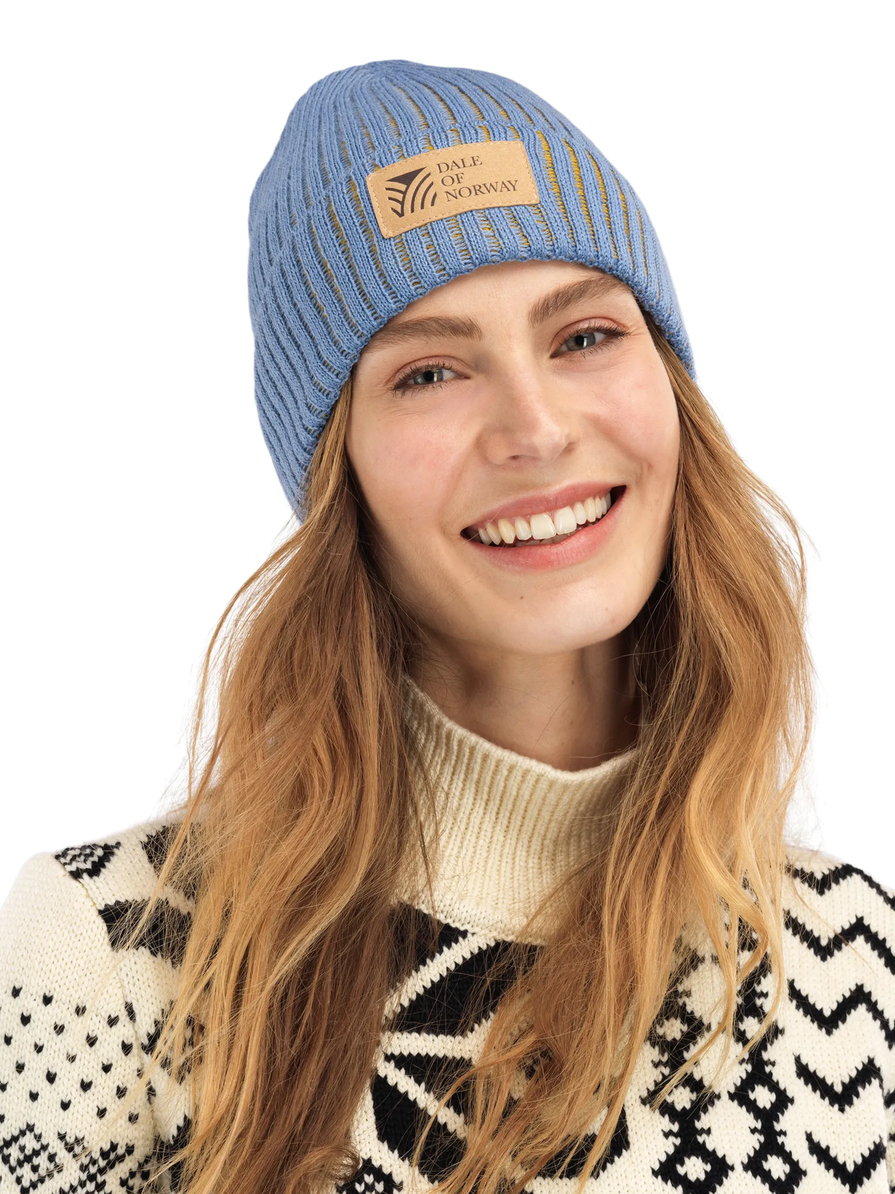 Dale of Norway Hats^Alvoy Hat - Norwegian Wool Blueshadow Mustard