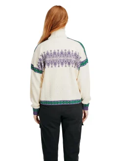 Dale of Norway Turtle-Neck^Aspoy Women's Lightweight Wool Sweater Offwhite Darkpurple Navy
