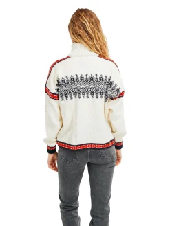 Dale of Norway Turtle-Neck^Aspoy Women's Lightweight Wool Sweater Offwhite Raspberry Navy