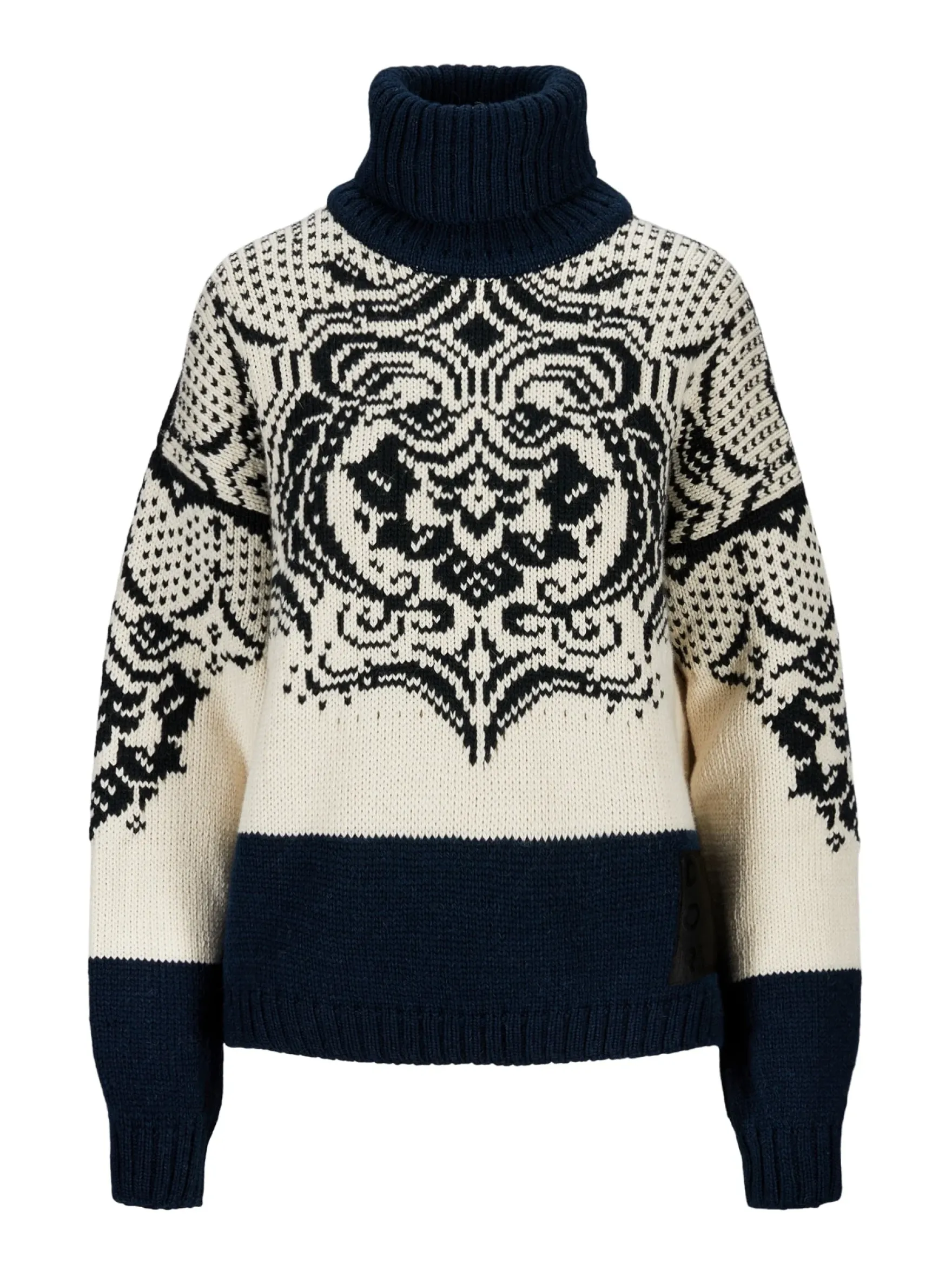 Dale of Norway Turtle-Neck^Blomdalen Women's Sweater Offwhite Black Navy