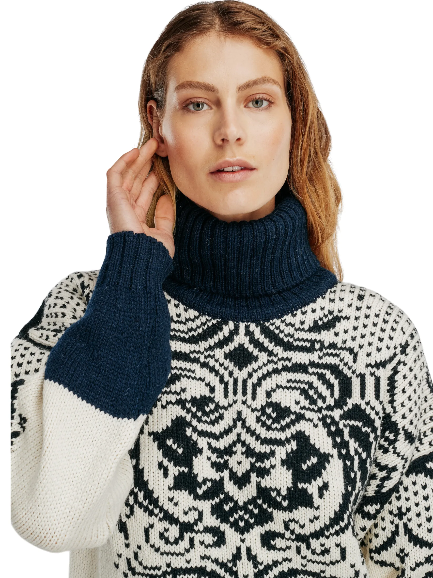 Dale of Norway Turtle-Neck^Blomdalen Women's Sweater Offwhite Black Navy