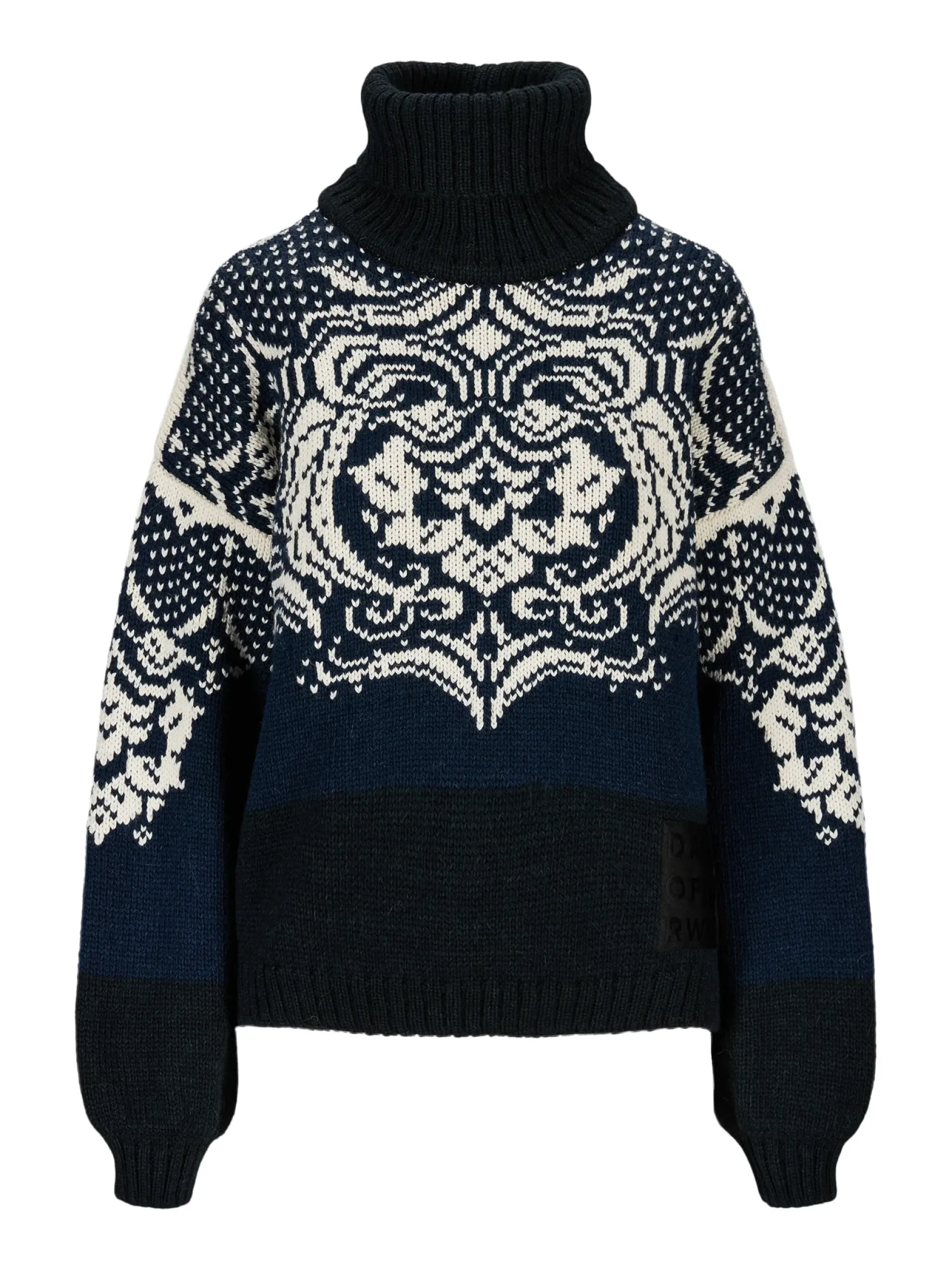 Dale of Norway Turtle-Neck^Blomdalen Women's Sweater Blue Offwhite Black