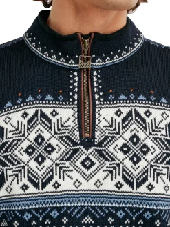 Dale of Norway Half-Zip^Blyfjell Men's Knit Sweater Midnavy Blushad Offwhite Coppe
