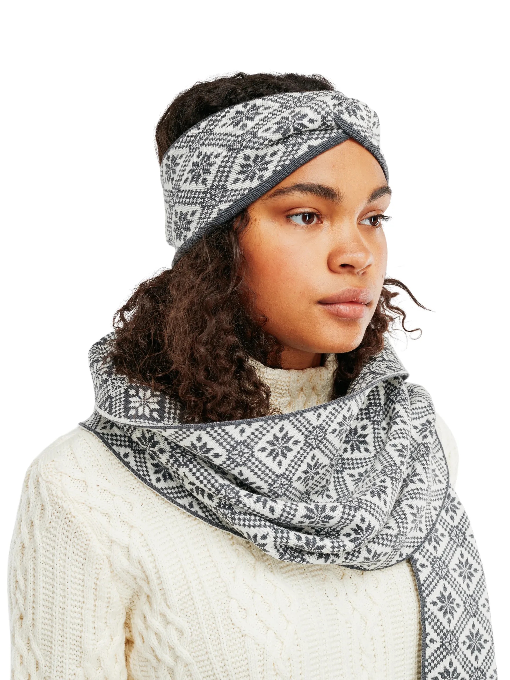 Dale of Norway Headbands^Christiania Headband - Merino Wool Grey Offwhite