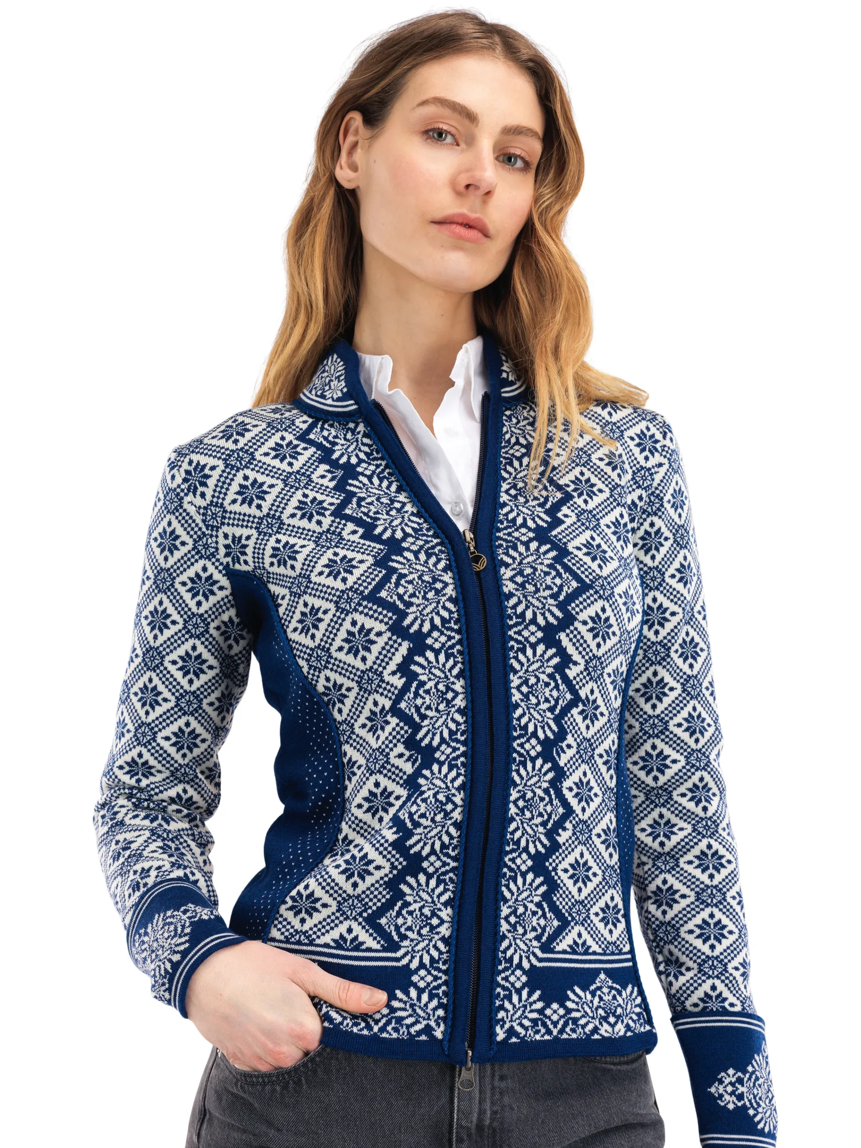 Dale of Norway Short Jackets & Cardigans^Christiania Women's Jacket - Merino Wool Atlantic Mel Off-White