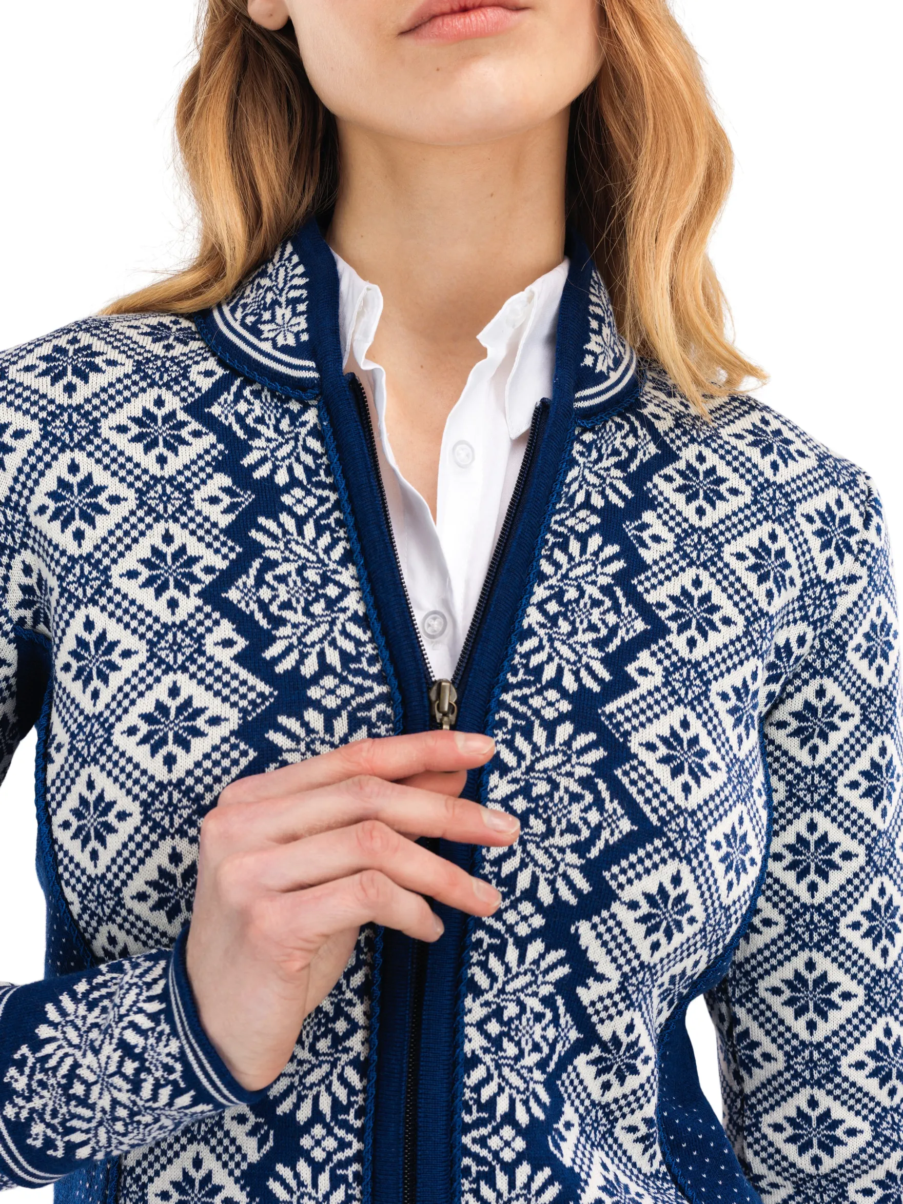 Dale of Norway Short Jackets & Cardigans^Christiania Women's Jacket - Merino Wool Atlantic Mel Off-White