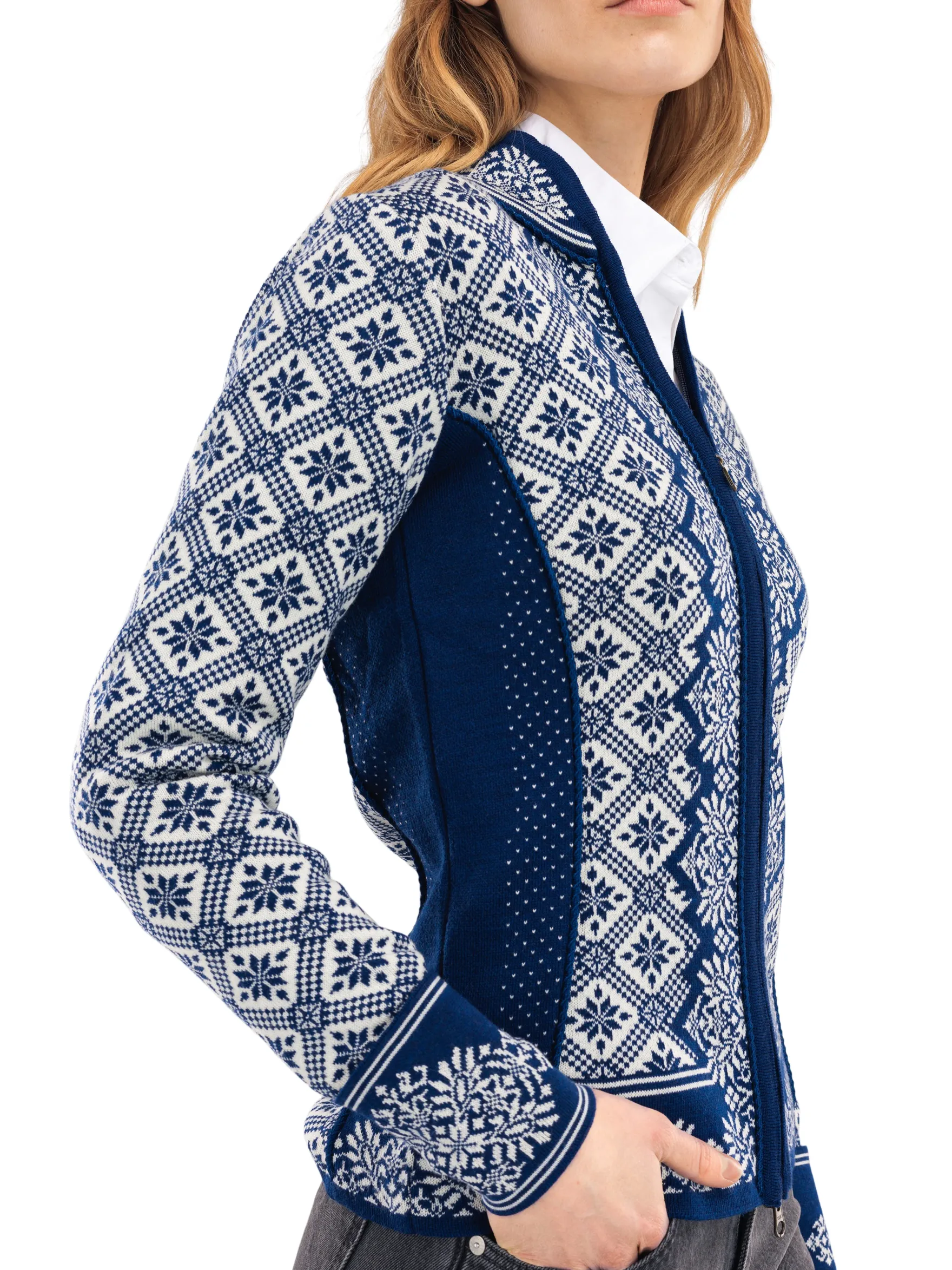 Dale of Norway Short Jackets & Cardigans^Christiania Women's Jacket - Merino Wool Atlantic Mel Off-White