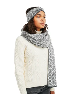 Dale of Norway Scarves^Christiania Women's Scarf - Merino Wool Grey Offwhite