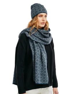 Dale of Norway Scarves^Christiania Women's Scarf - Merino Wool Blue Grey