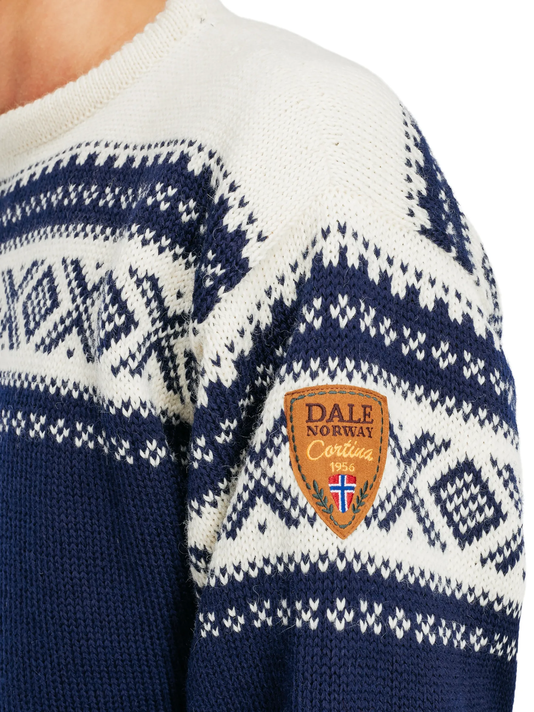 Dale of Norway Round Neck^Cortina 1956 Unisex Sweater - Norwegian Wool Navy Off-White
