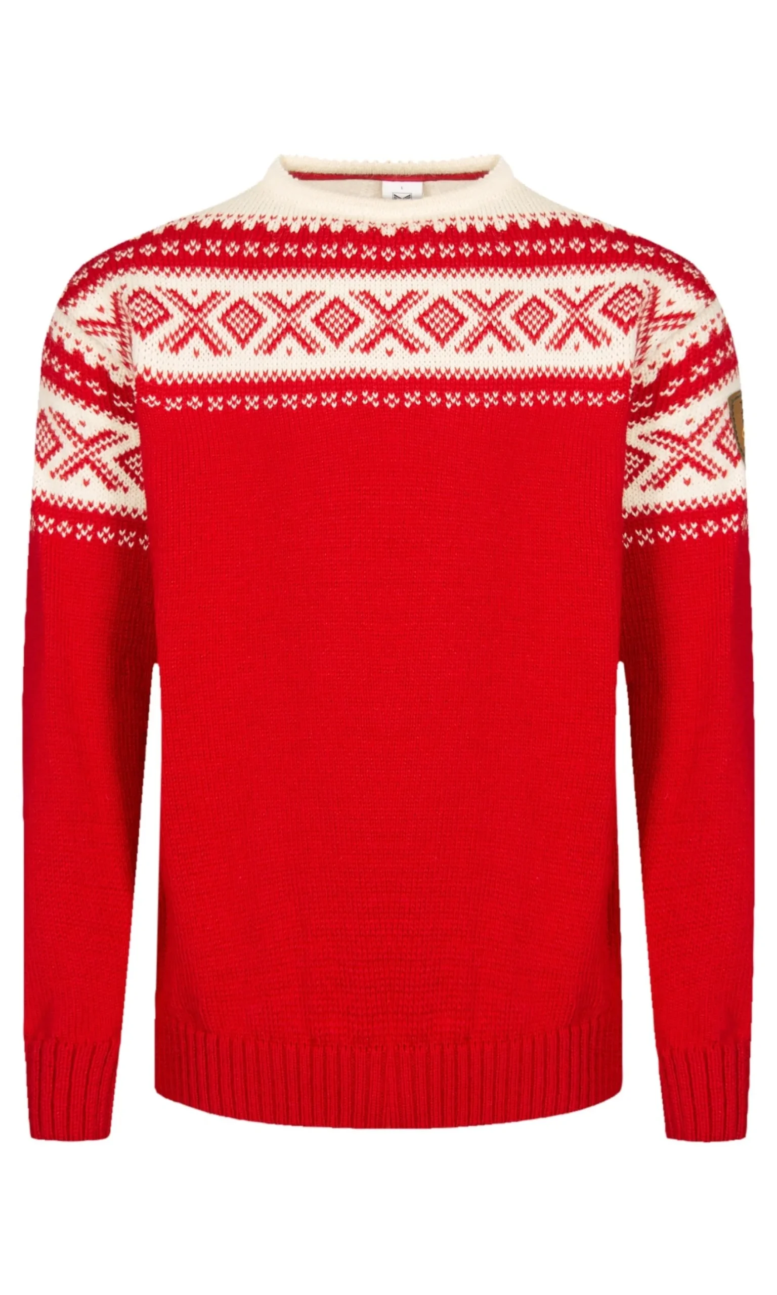 Dale of Norway Round Neck^Cortina 1956 Unisex Sweater - Norwegian Wool Raspberry Off-White