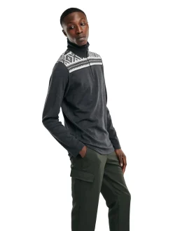 Dale of Norway Next-To-Skin^Cortina Basic Men's Sweater - Superfine Merino Dark Charcoal Offwhite