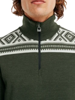 Dale of Norway Next-To-Skin^Cortina Basic Men's Sweater - Superfine Merino Dark Green Offwhite