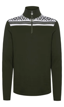 Dale of Norway Next-To-Skin^Cortina Basic Men's Sweater - Superfine Merino Dark Green Offwhite