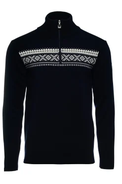 Dale of Norway Half-Zip^Dalestolen Men's Merino Wool Sweater Navy Offwhite