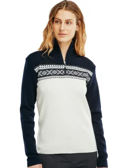 Dale of Norway Half-Zip^Dalestolen Women's Merino Wool Sweater Marine