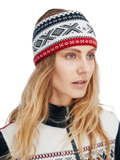 Dale of Norway Headbands^Dystingen Unisex Merino Wool Headband Navy Offwhite Raspberry