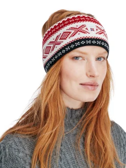 Dale of Norway Headbands^Dystingen Unisex Merino Wool Headband Raspberry Offwhite Black