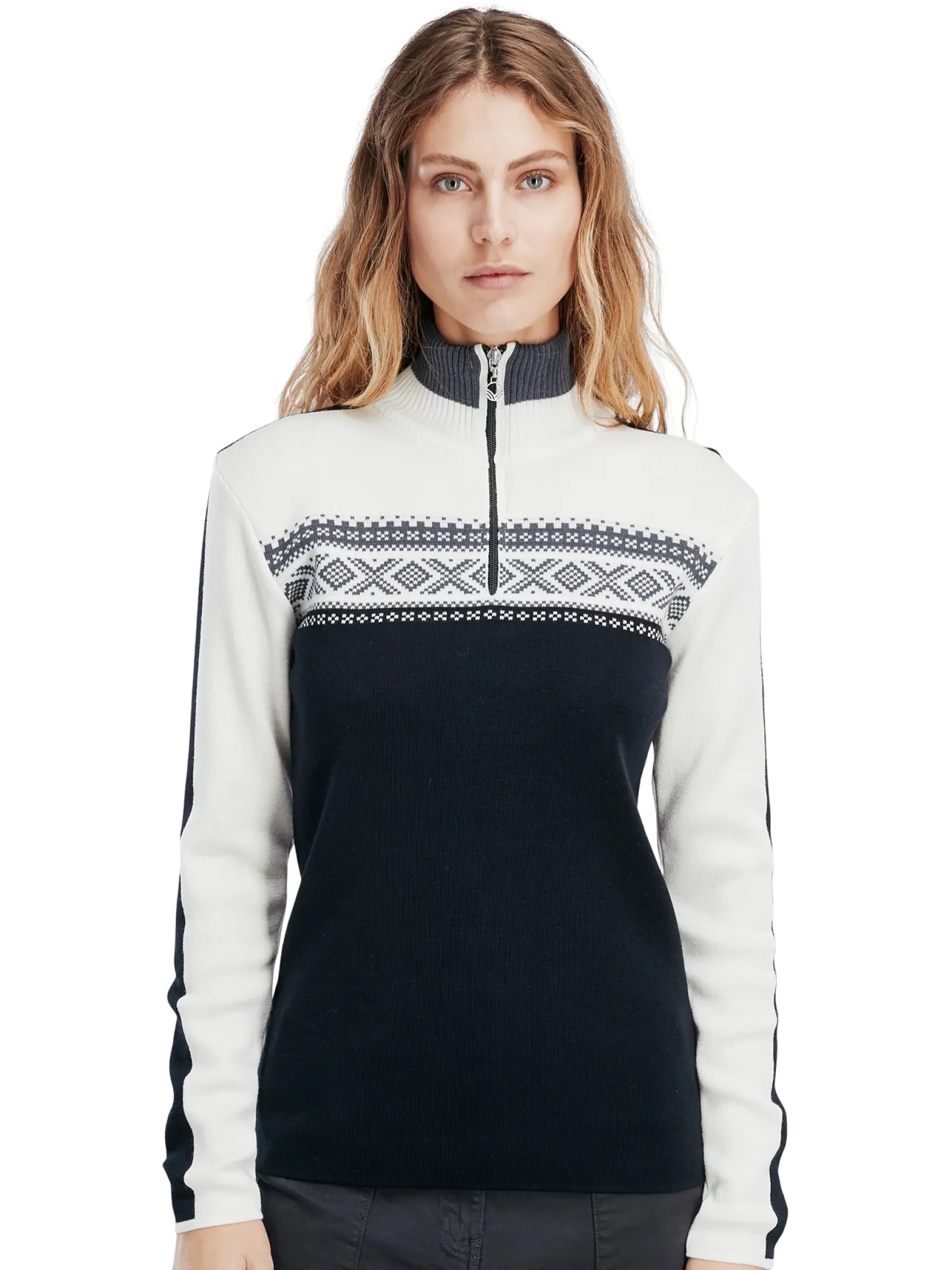Dale of Norway Half-Zip^Dystingen Women's Merino Wool Sweater Black Schiefer