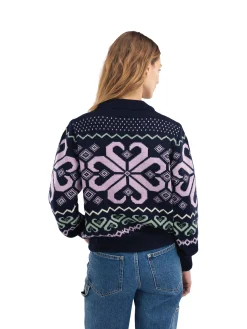 Dale of Norway Round Neck^Falkeberg Women's Sweater Navy Lavender Green Offwhite