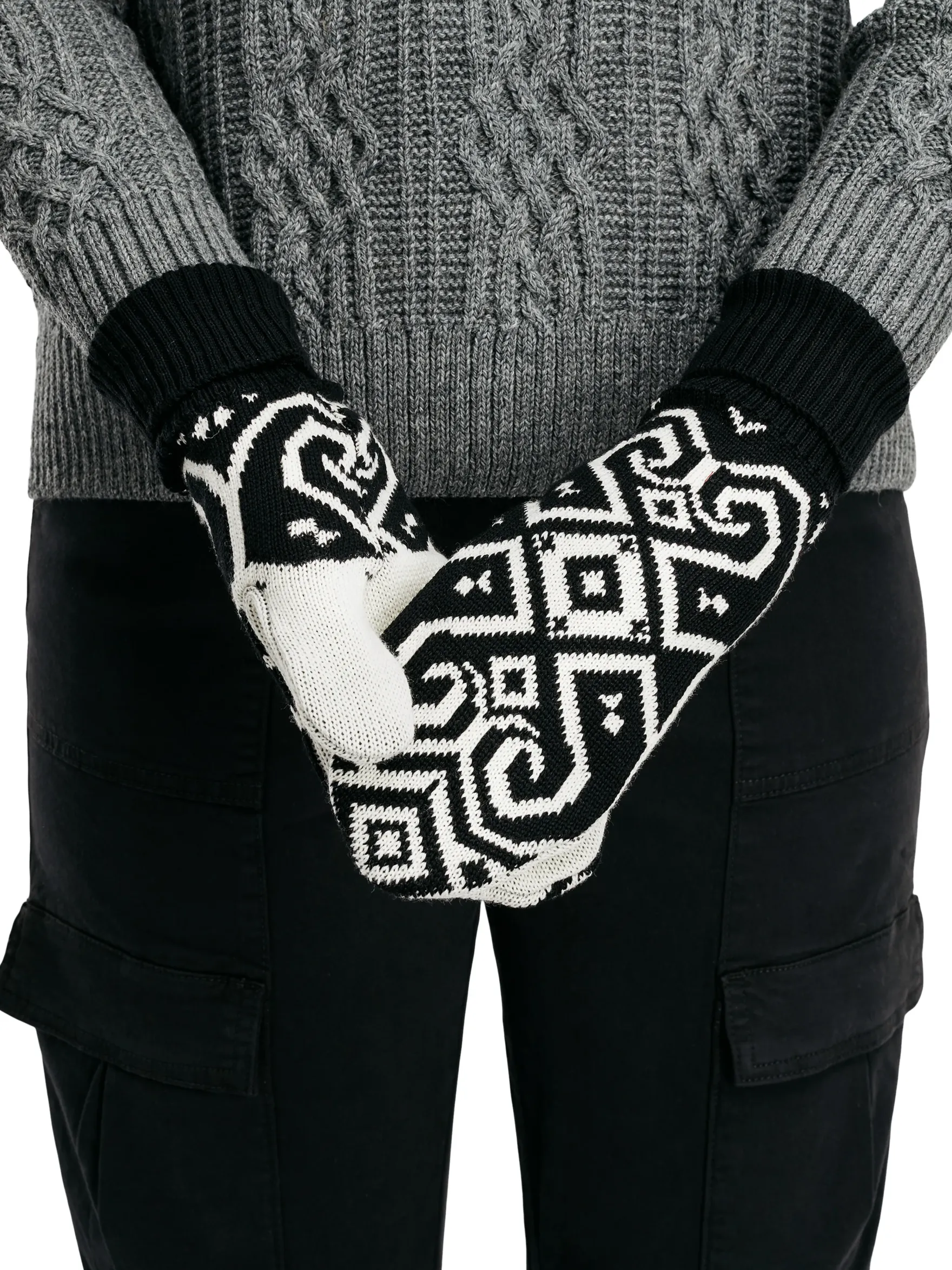 Dale of Norway Mittens^Falun Unisex Merino Wool Mittens Black Offwhite