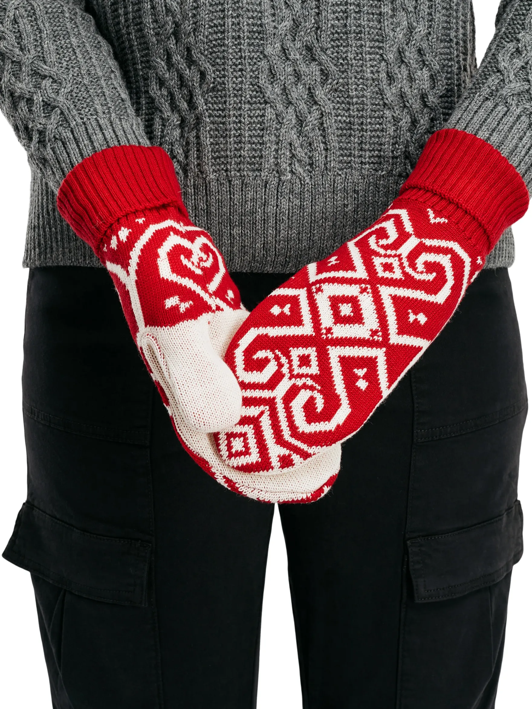 Dale of Norway Mittens^Falun Unisex Merino Wool Mittens Raspberry Offwhite