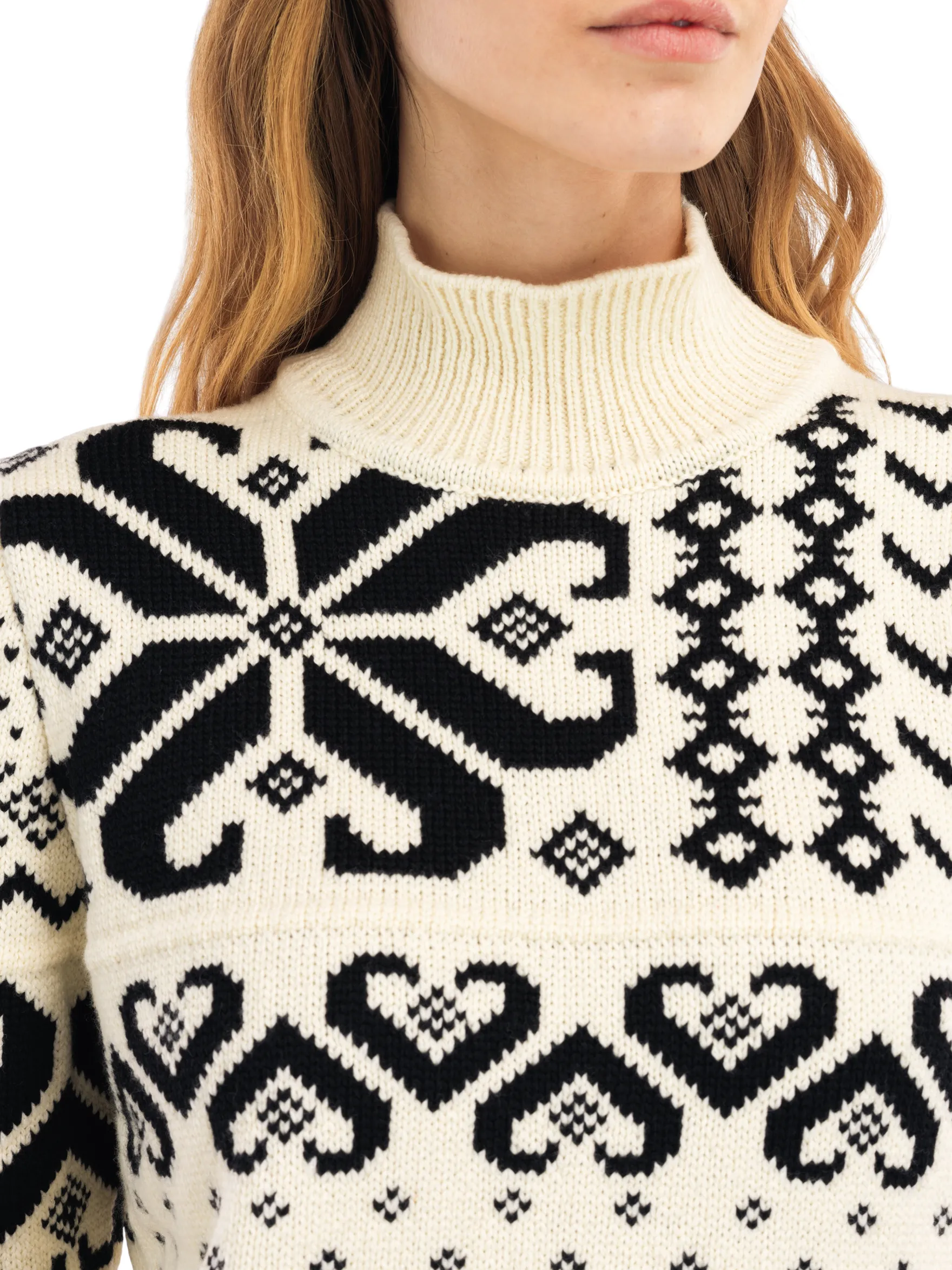 Dale of Norway Turtle-Neck^Fannaraki Women's Sweater Offwhite Black