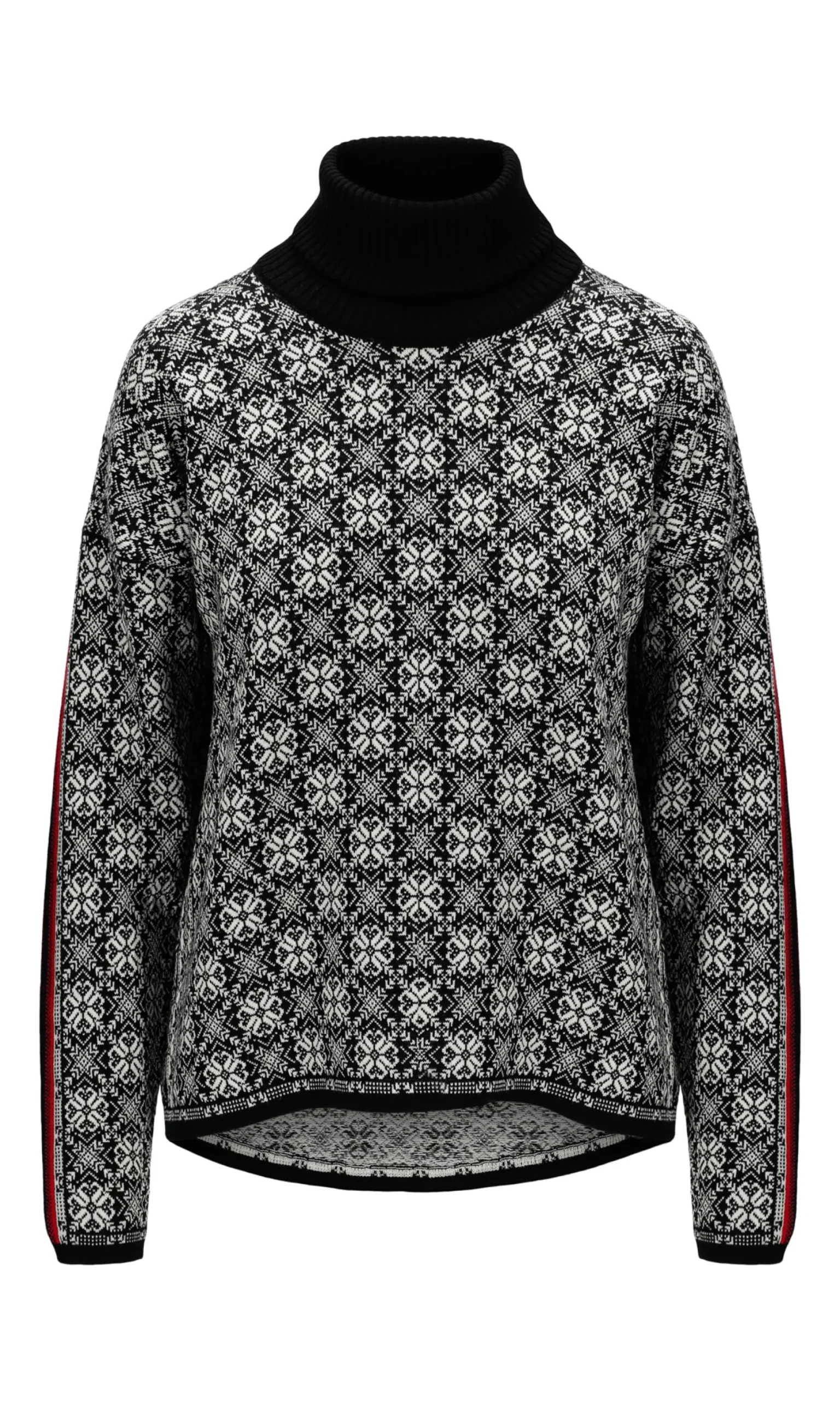 Dale of Norway Turtle-Neck^Firda Women's Sweater - Merino Wool Black Off White