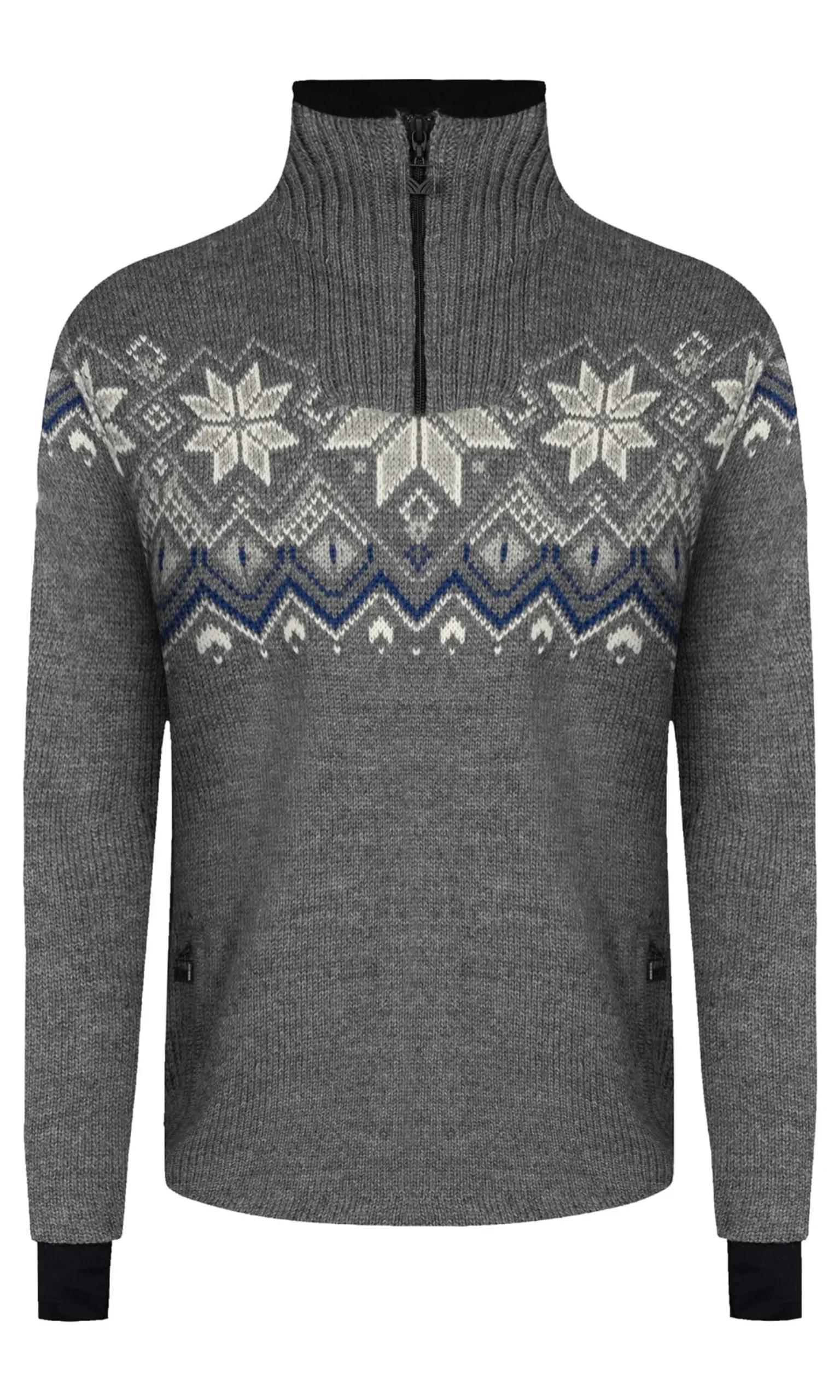 Dale of Norway Weatherproof^Fongen Weatherproof Men's Sweater - Norwegian Wool Smoke Offwhite Indigo Charcoal
