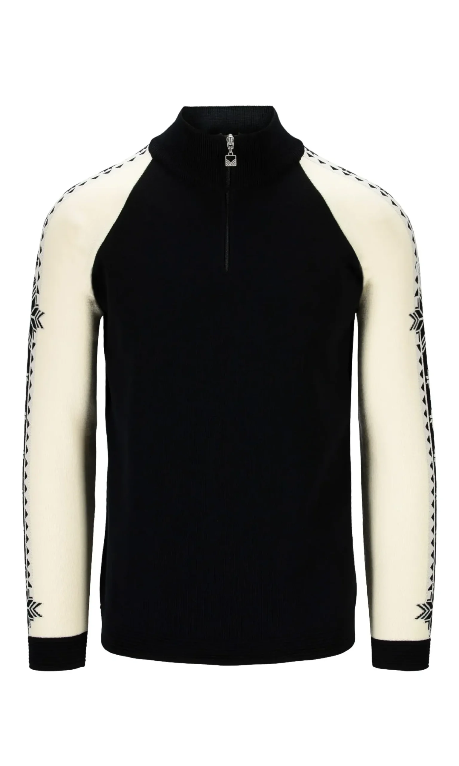 Dale of Norway Half-Zip^Geilo Men's Sweater - Merino Wool Black Off White