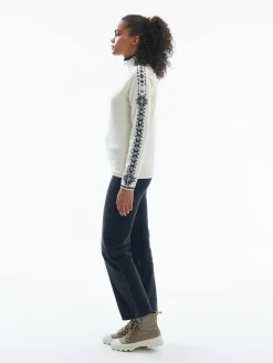 Dale of Norway Half-Zip^Geilo Women's Sweater - Merino Wool Offwhite Black