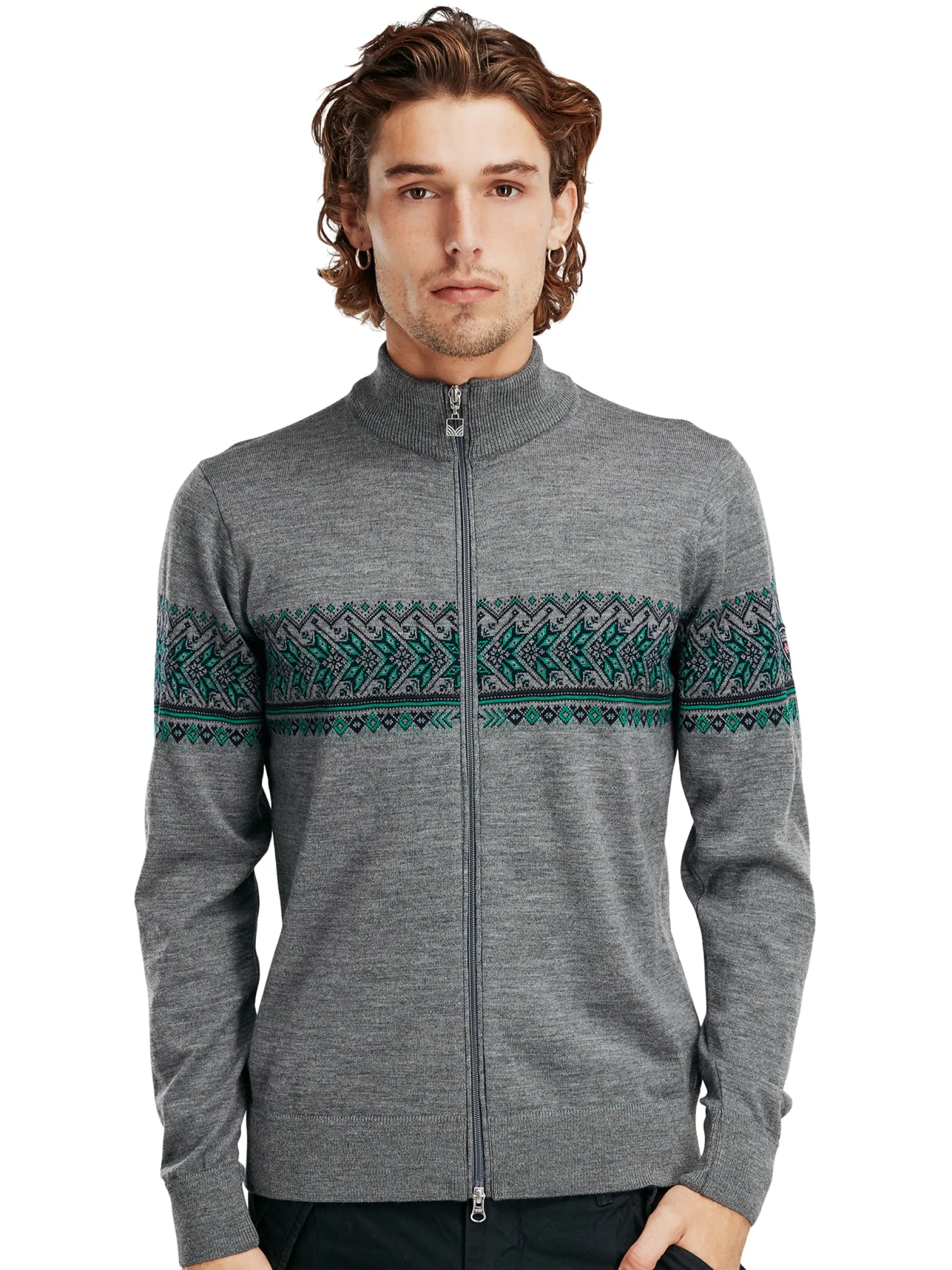 Dale of Norway See All^Hovden Men's Jacket - Merino Wool Smoke Brightgreen