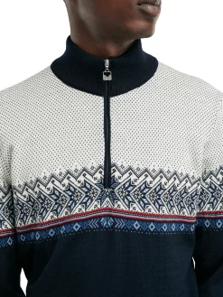 Dale of Norway Half-Zip^Hovden Men's Sweater - Merino Wool Navy Blueshadow Indigo