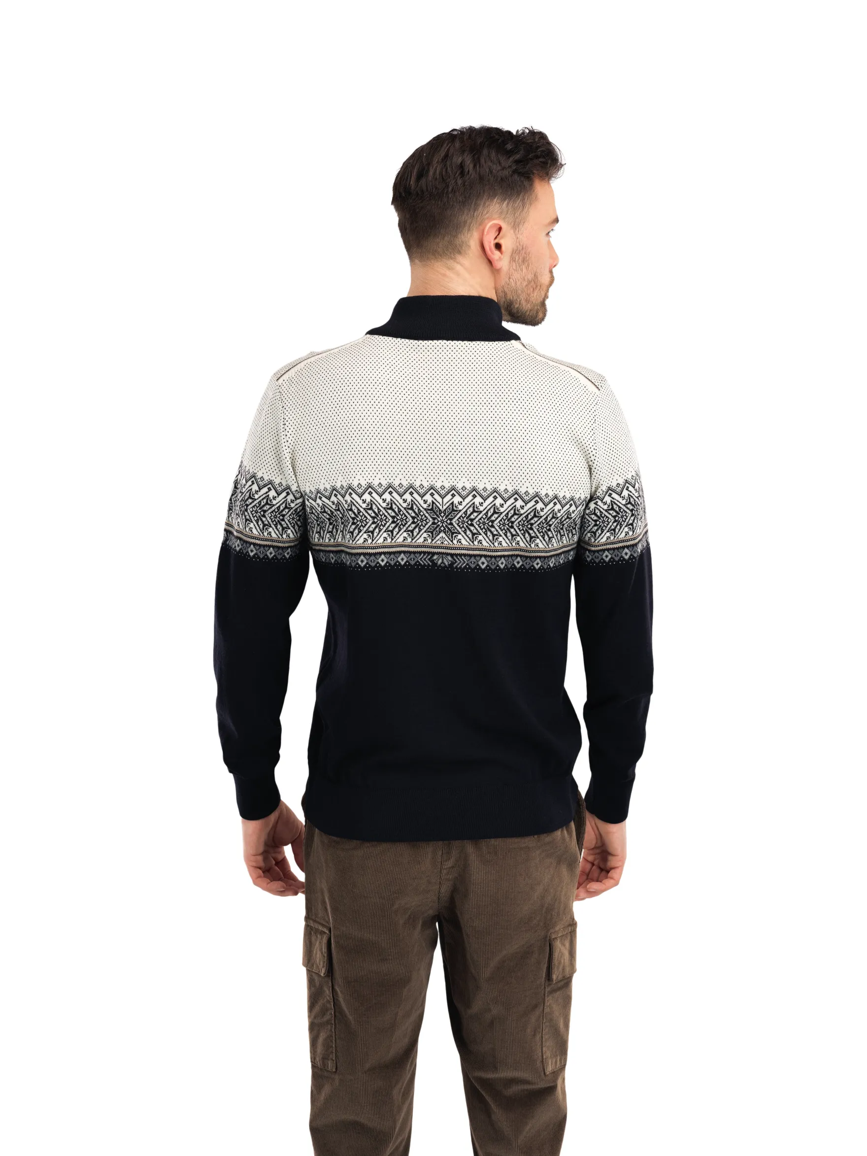 Dale of Norway Half-Zip^Hovden Men's Sweater - Merino Wool Black Lightcharcoal Smoke
