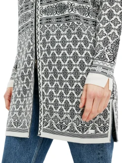 Dale of Norway Long Jackets^Ingeborg Women's Jacket - Merino Offwhite Black Grauvig. Smoke