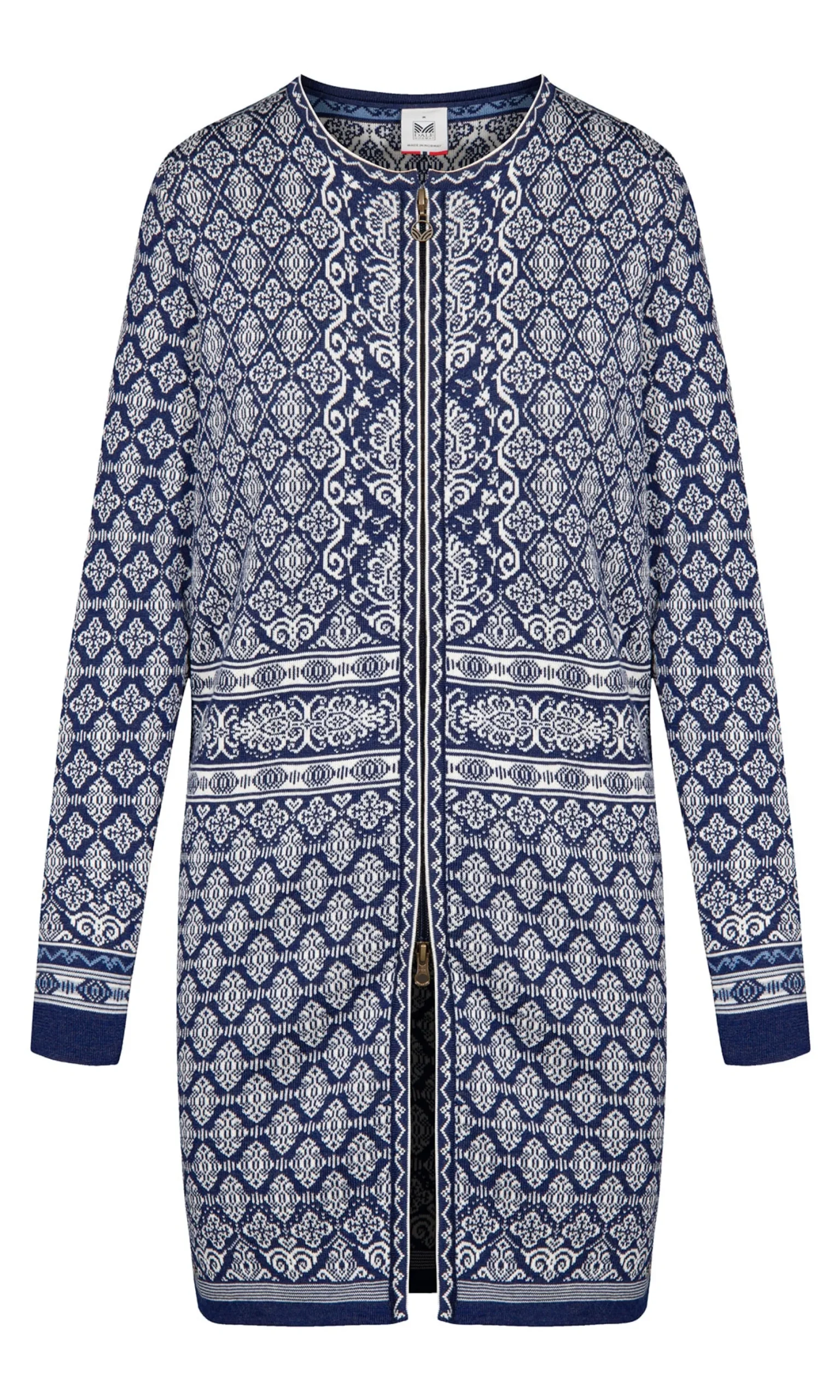 Dale of Norway Long Jackets^Ingeborg Women's Jacket - Merino Electricstorm Offwhite Blue