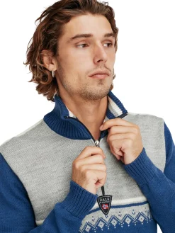 Dale of Norway Half-Zip^Lahti Men's Knit Sweater Indigo Lightcharcoal Offwhite
