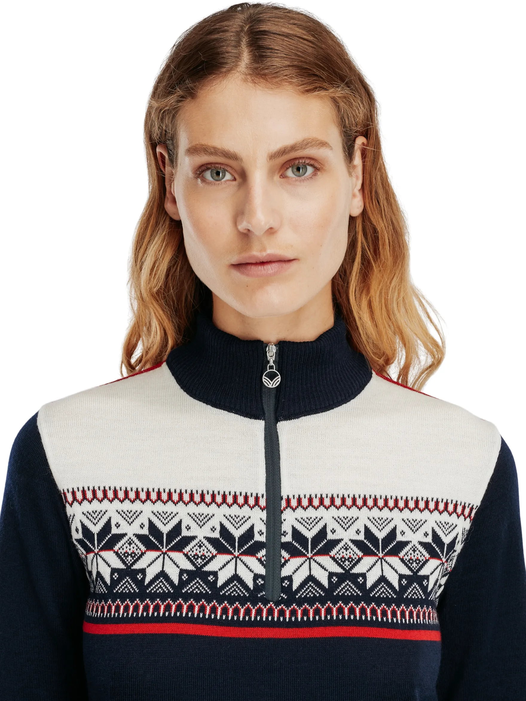 Dale of Norway Half-Zip^Liberg Women's Sweater Marine Raspberry Offwhite