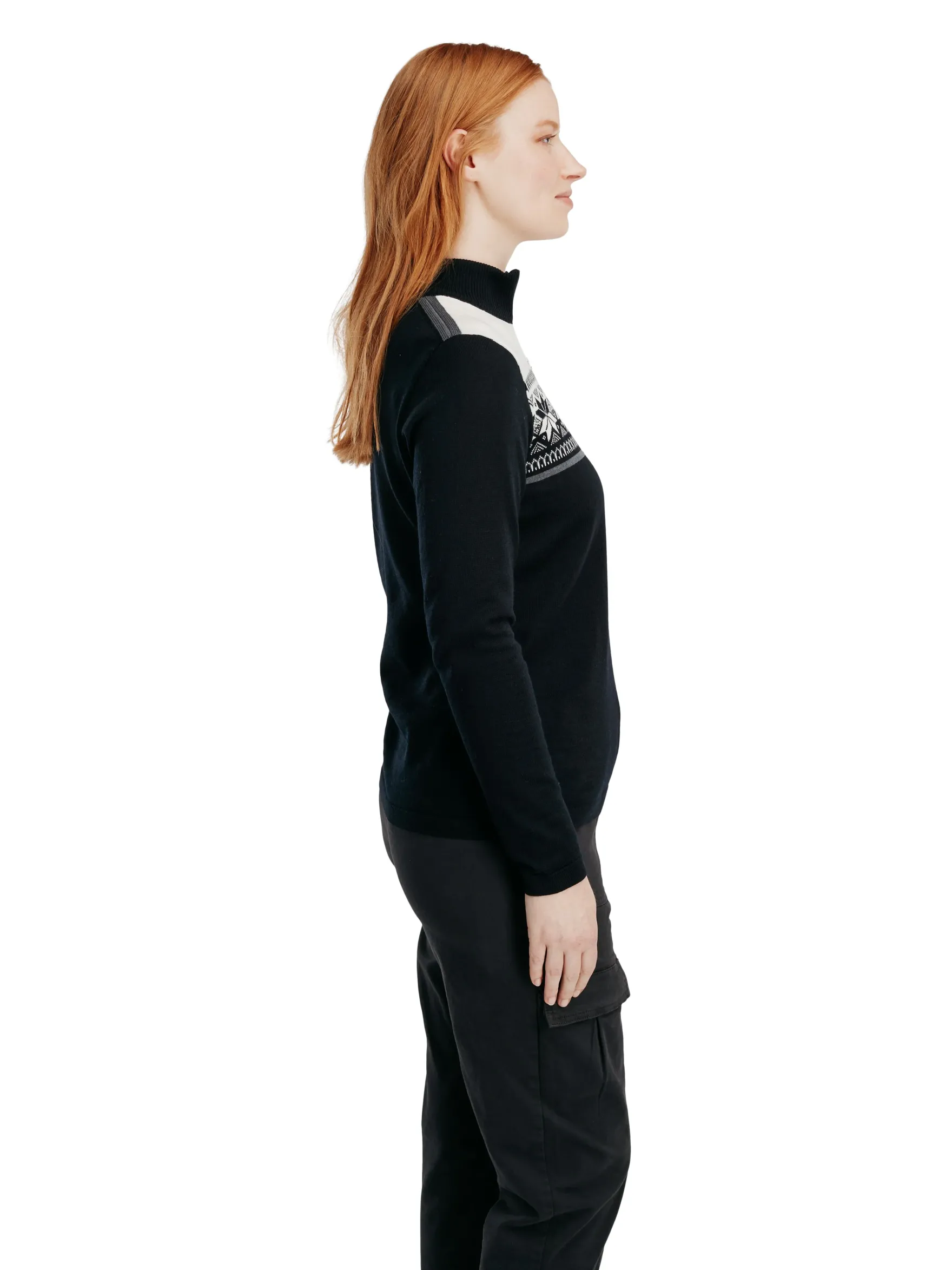 Dale of Norway Half-Zip^Liberg Women's Sweater Black Schiefer Offwhite
