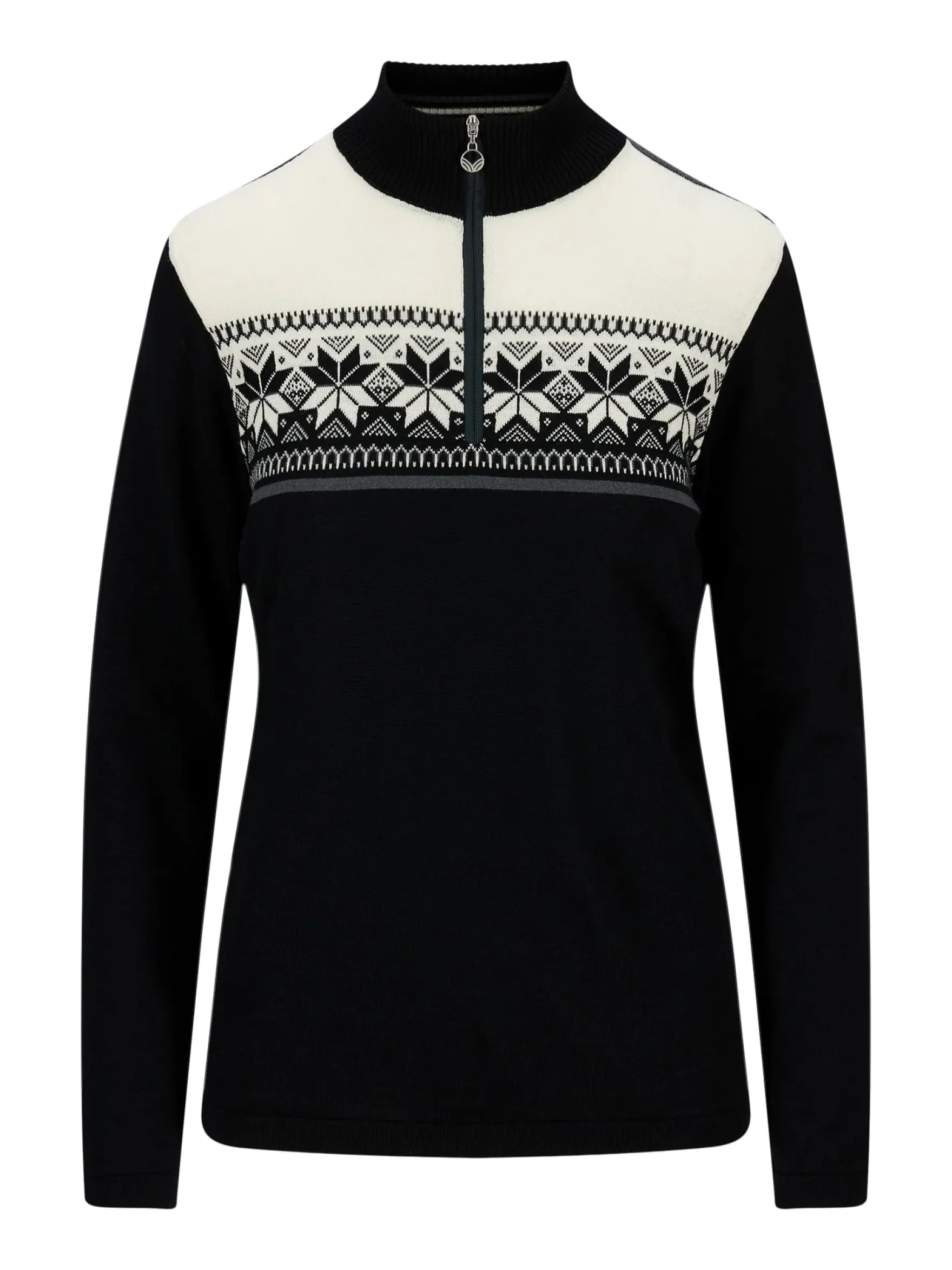 Dale of Norway Half-Zip^Liberg Women's Sweater Black Schiefer Offwhite