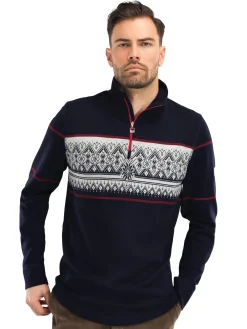 Dale of Norway Next-To-Skin^Moritz Basic Men's Sweater - Superfine Merino Navy White Raspberry