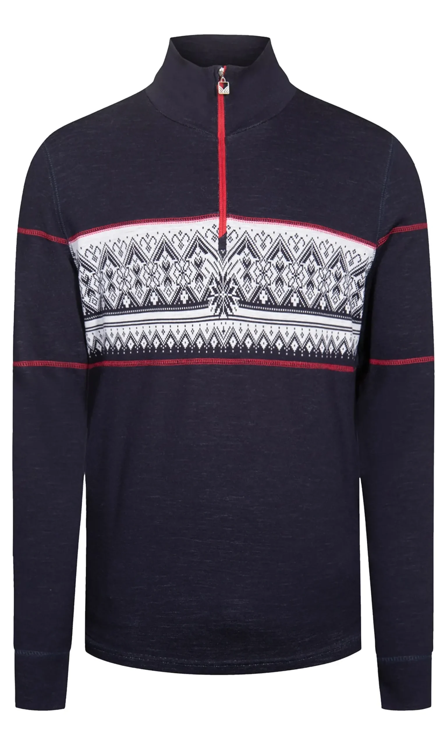 Dale of Norway Next-To-Skin^Moritz Basic Men's Sweater - Superfine Merino Navy White Raspberry