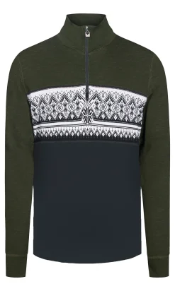 Dale of Norway Next-To-Skin^Moritz Basic Men's Sweater - Superfine Merino Darkgreen Darkcharcoal Offwhit