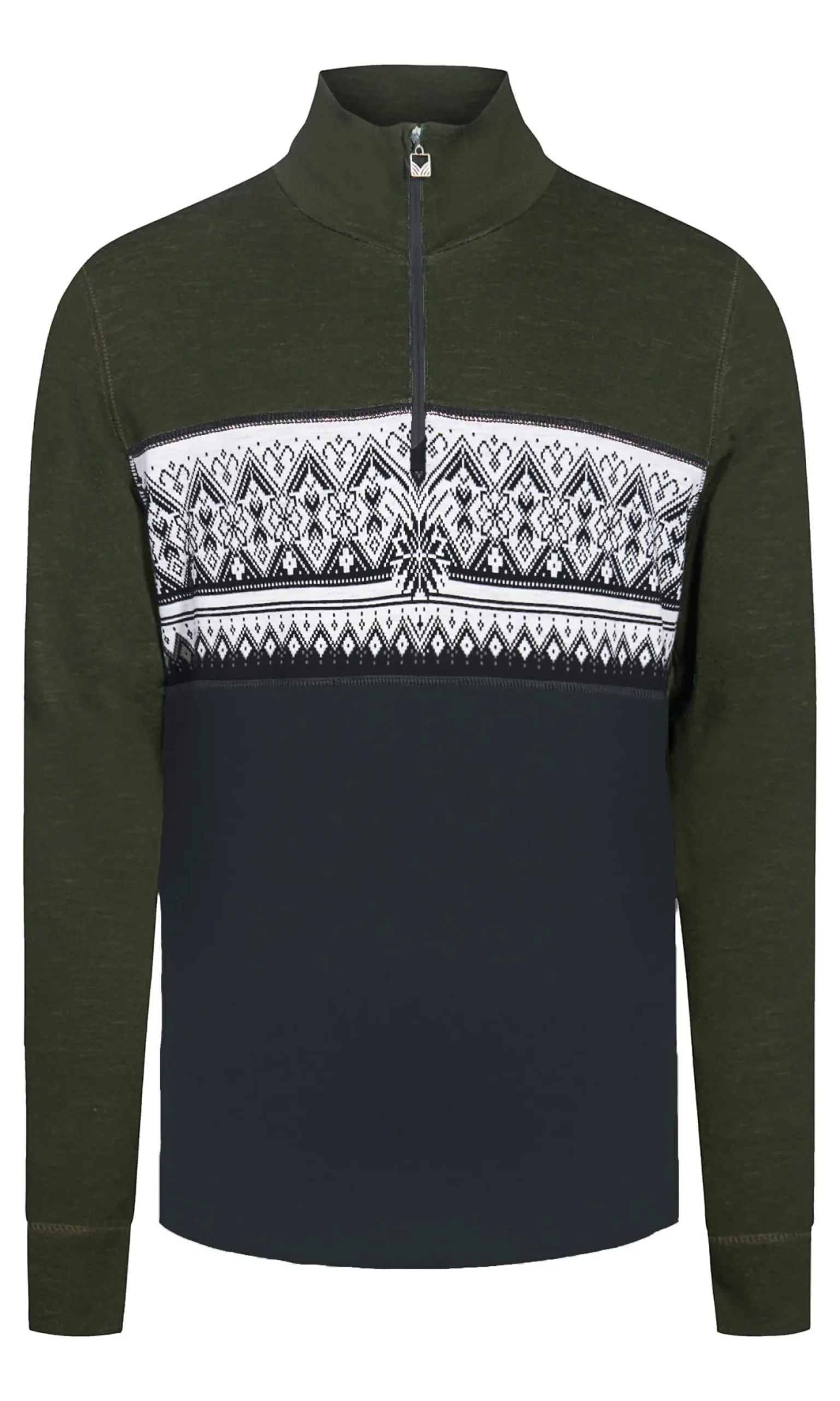 Dale of Norway Next-To-Skin^Moritz Basic Men's Sweater - Superfine Merino Darkgreen Darkcharcoal Offwhit