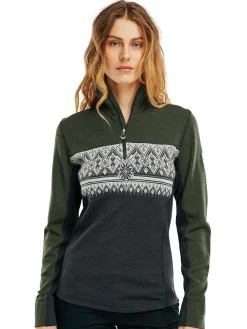 Dale of Norway Next-To-Skin^Moritz Basic Women's Sweater - Superfine Merino Darkgreen Darkcharcoal Offwhit