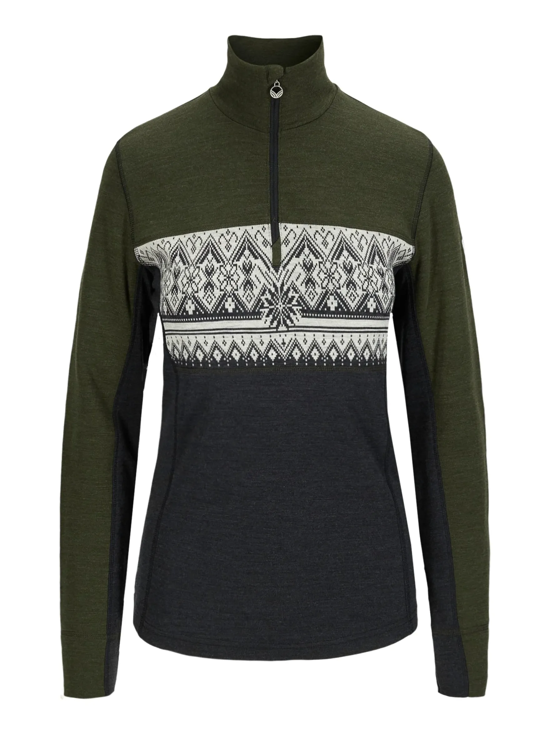 Dale of Norway Next-To-Skin^Moritz Basic Women's Sweater - Superfine Merino Darkgreen Darkcharcoal Offwhit