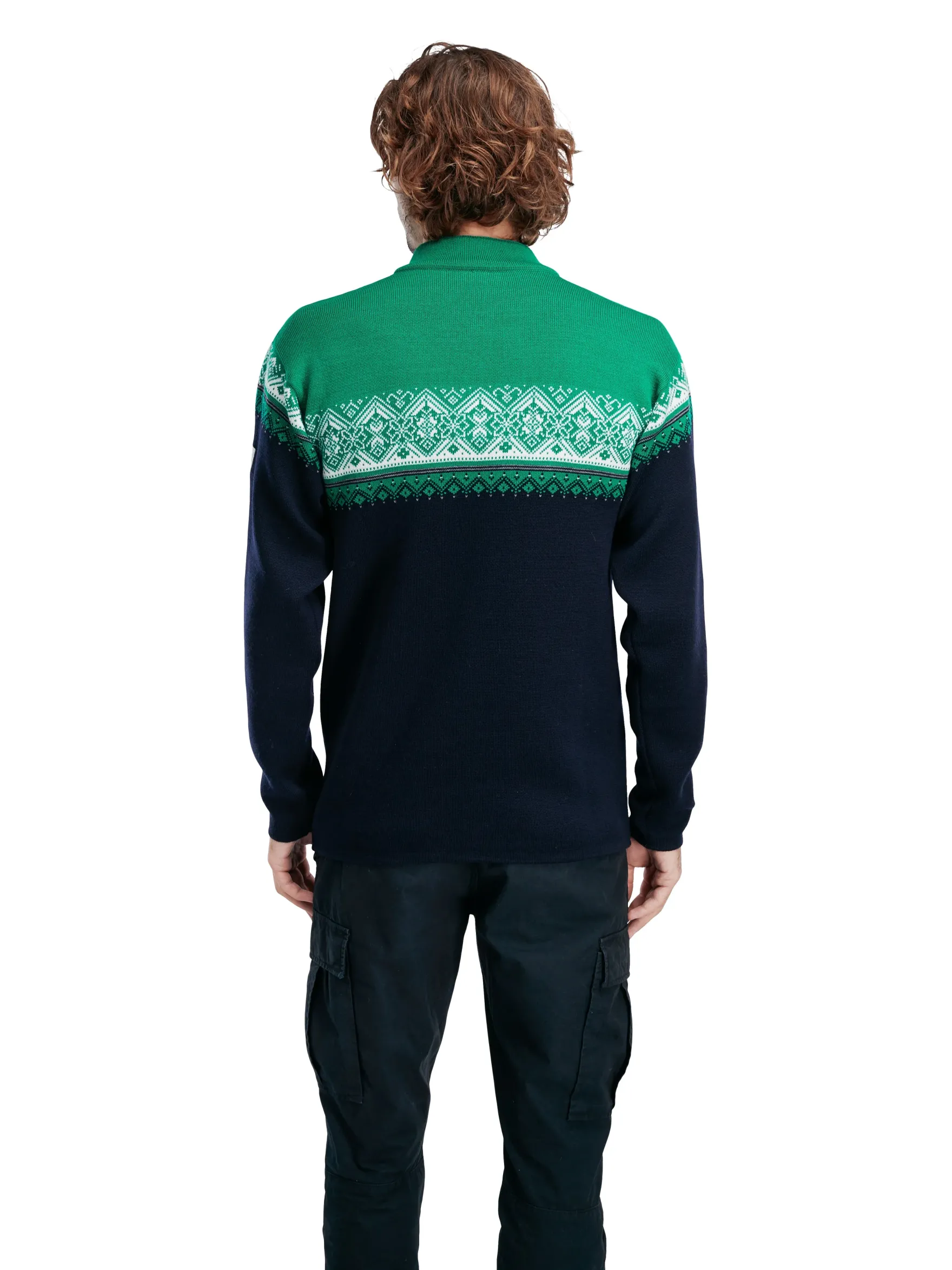 Dale of Norway Half-Zip^Moritz Men's Sweater - Merino Wool Navy Brightgreen
