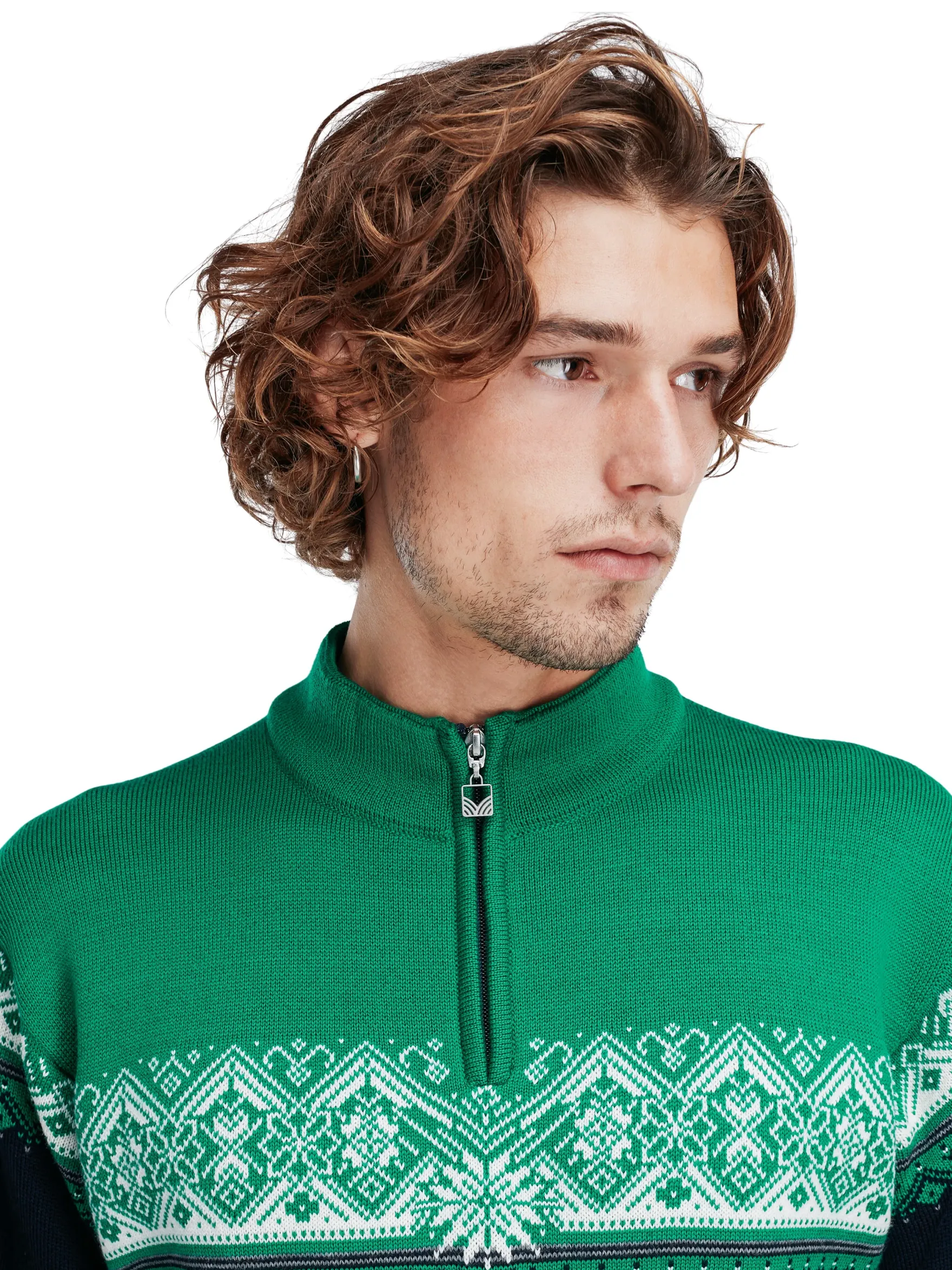Dale of Norway Half-Zip^Moritz Men's Sweater - Merino Wool Navy Brightgreen