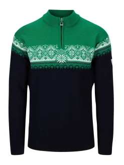 Dale of Norway Half-Zip^Moritz Men's Sweater - Merino Wool Navy Brightgreen